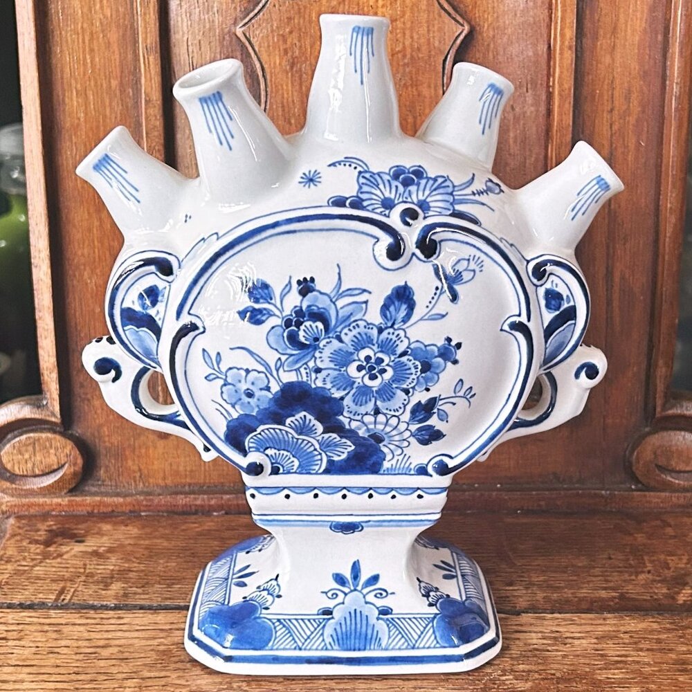 UNIQUE! Royal Delft 2003 Tulipiere 5-Neck Vase by Porceleyne Fles